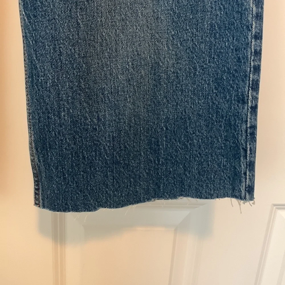 Abercrombie Fitch 90s High Rise Relaxed Jeans SZ 10 Raw Hem Short 30 READ Denim